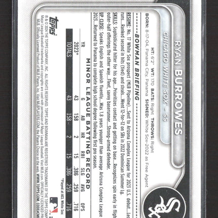 2024 Bowman Ryan Burrowes #BP-119 1st Bowman