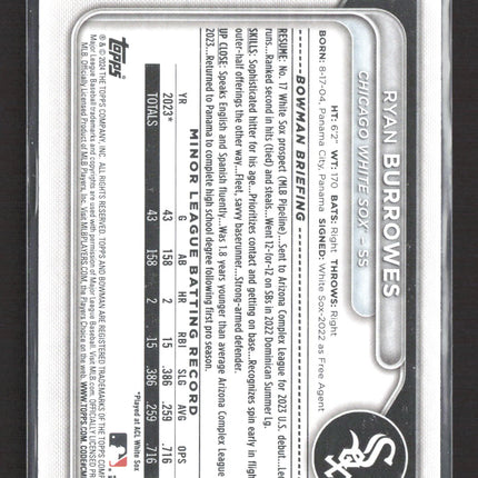 2024 Bowman Ryan Burrowes #BP-119 1st Bowman