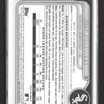 2024 Bowman Chrome Ryan Burrowes #BCP-119 1st Bowman