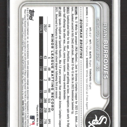 2024 Bowman Chrome Ryan Burrowes #BCP-119 Base 1st Bowman
