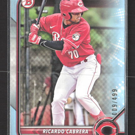 2022 Bowman Draft Ricardo Cabrera #BD-139 Sky Blue Paper /499