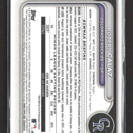 2024 Bowman Chrome Robert Calaz #BCP-131 1st Bowman