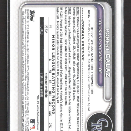 2024 Topps Bowman Robert Calaz #BP-131 1st Bowman
