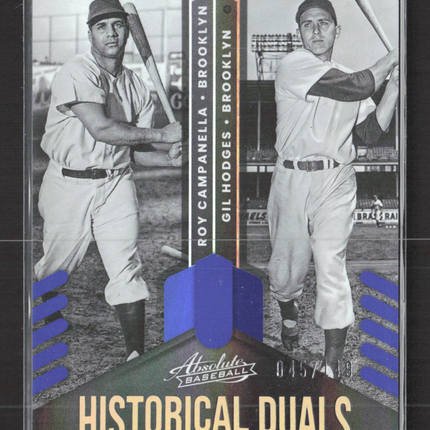 2022 Panini Absolute Historical Duals Roy Campanella Gil Hodges #HD-RG Blue /149