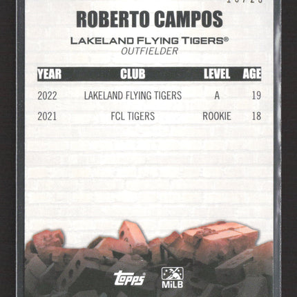 2022 Topps Brick by Brick Roberto Campos #BB-3 Orange 19/25