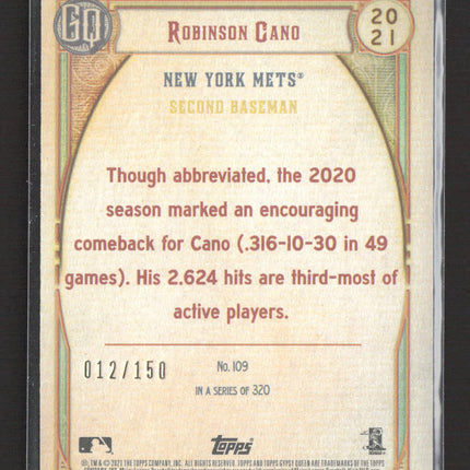 2021 Topps Gypsy Queen Robinson Cano #109 Blue 012/150
