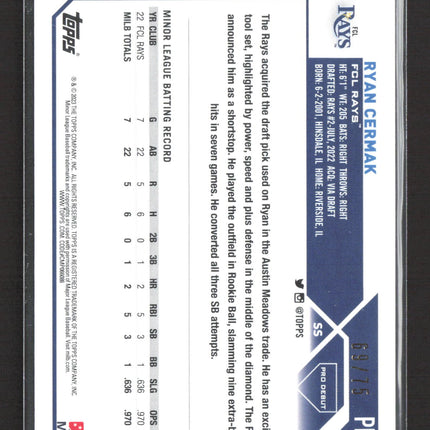 2023 Topps Pro Debut Ryan Cermak #PD-1 Aqua 69/75