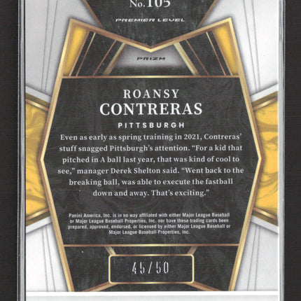 2022 Panini Select Prizm Roansy Contreras #105 white RC 45/50