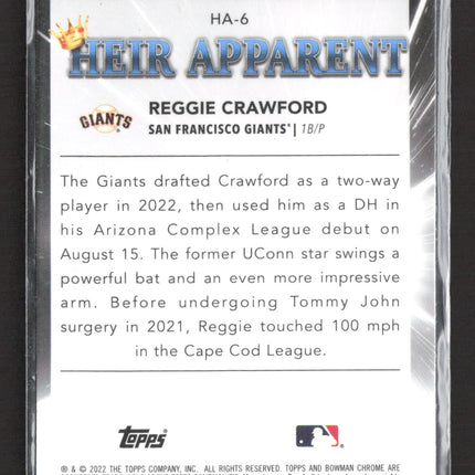 2022 Bowman Chrome Heir Apparent Reggie Crawford #HA-6
