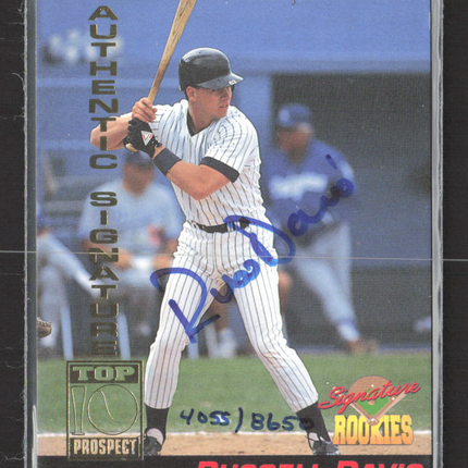 1994 Signature Rookies Russell Davis #1 Top 10 Prospect auto
