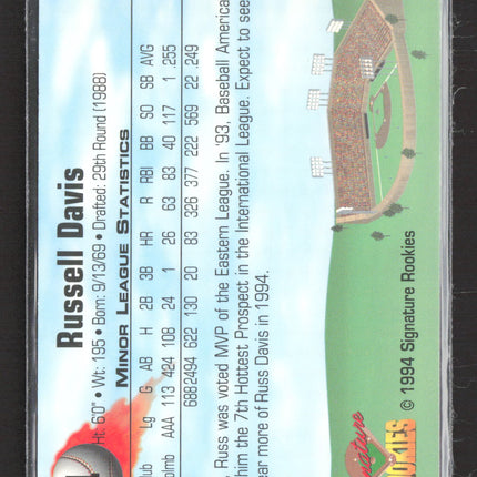 1994 Signature Rookies Russell Davis #1 Top 10 Prospect auto