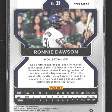 2022 Panini Prizm Ronnie Dawson #39 Blue RC