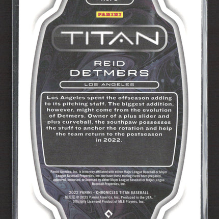 2022 Panini Chronicles Titan Reid Detmers #5 RC