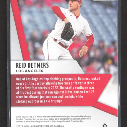 2022 Panini Chronicles Threads Reid Detmers #7 RC