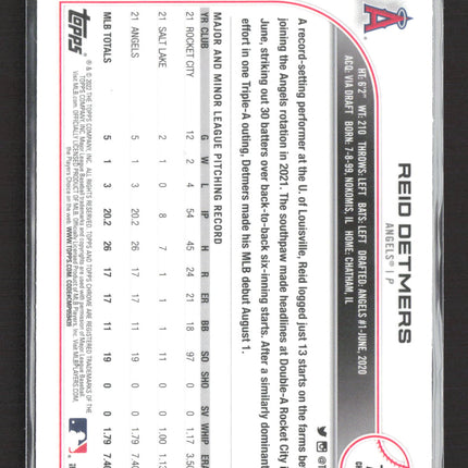 2022 Topps Chrome RayWave Reid Detmers #79 RC