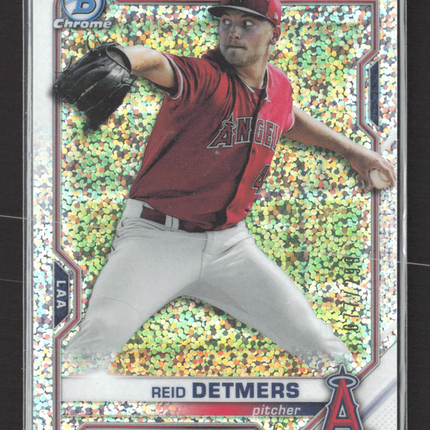 2021 Topps Bowman Chrome Reid Detmers #BCP-155 Yellow Speckle Refractor /299