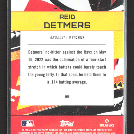 2022 Topps Fire Reid Detmers #55 RC
