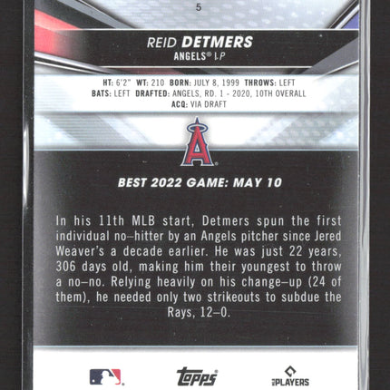 2022 Bowman's Best Reid Detmers #5 RC