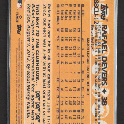 2023 Topps Chrome 1988 Topps Rafael Devers #88CU-12