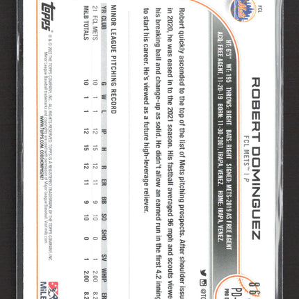 2022 Topps Pro Debut Robert Dominguez #PD-160 Green /99