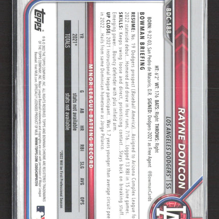 2022 Bowman Chrome Rayne Doncon #BDC-188