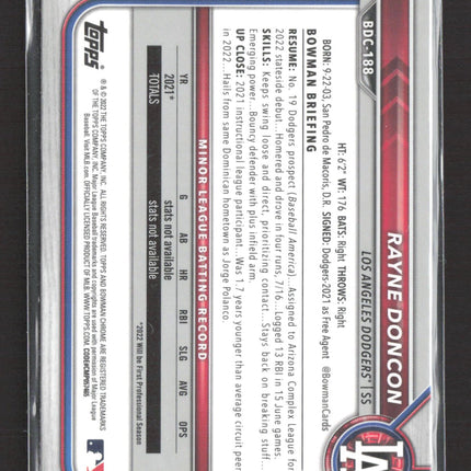 2022 Bowman Chrome Sapphire Edition Rayne Doncon #BDC-188