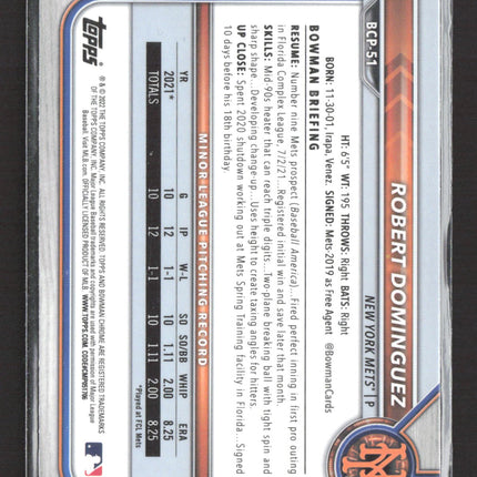 2022 Bowman Chrome Robert Dominguez #BCP-51 1st Bowman