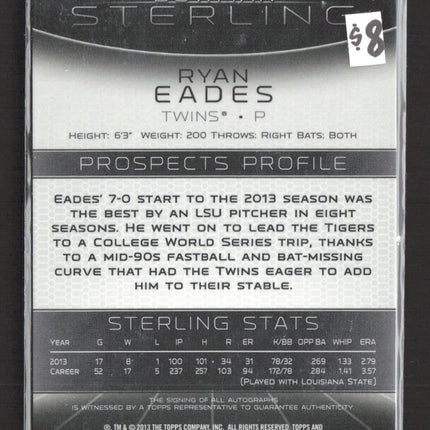 2013 Topps Bowman Sterling Ryan Eades #BSAP-RE auto