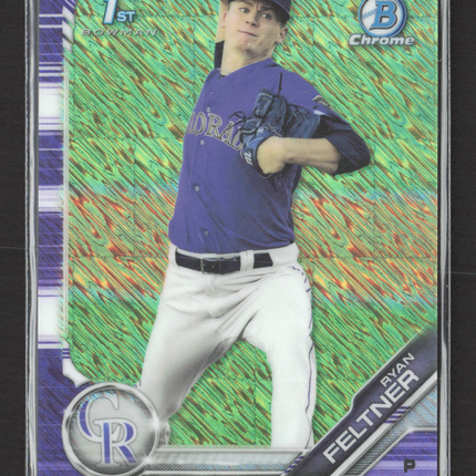 2019 Bowman Chrome Ryan Feltner #BCP-229 Purple Shimmer Refractor 1st Bowman