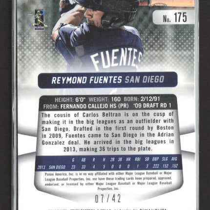 2014 Panini Prizm Reymond Fuentes #175 Blue Jackie Robinson Day RC /42