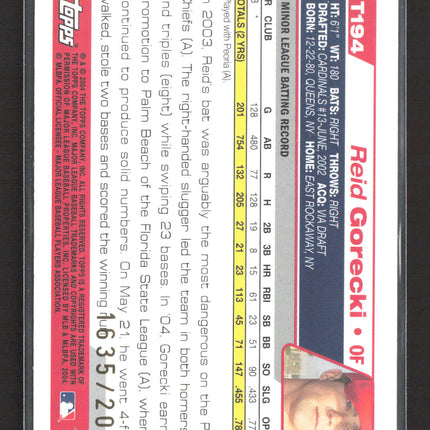 2004 Topps Traded Reid Gorecki #T194 Gold /2004