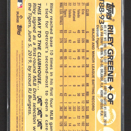 2023 Topps 1988 Topps Baseball Riley Greene #T88-93 RC