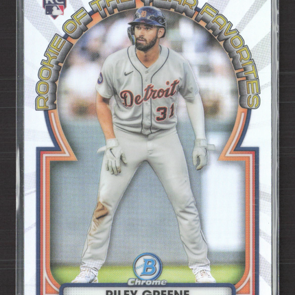 2023 Bowman Chrome Rookie of the Year Favorites Riley Greene #ROYF-6 RC
