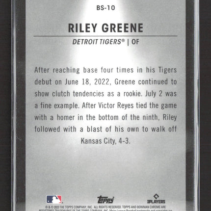 2023 Topps Bowman Chrome Spotlight Riley Greene #BS-10 RC