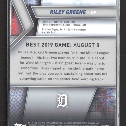 2019 Bowman's Best Top Prospects Riley Greene #TP-7