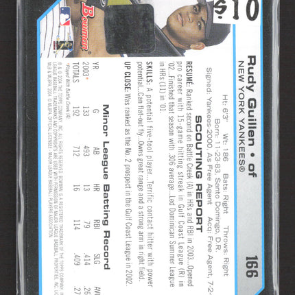 2004 Bowman Rudy Guillen #166 auto