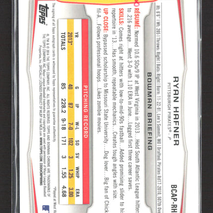 2014 Topps Bowman Chrome Ryan Hafner #BCAP-RHA 1st Bowman auto