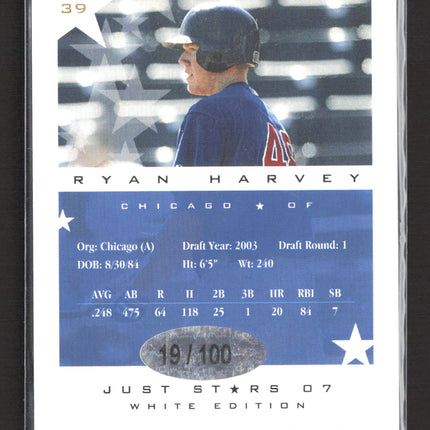 2007 Just Minors Just Stars White Edition Ryan Harvey #39 auto