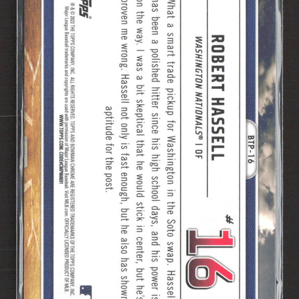 2023 Bowman Chrome Bowman Scouts Top 100 Robert Hassell #BTP-16