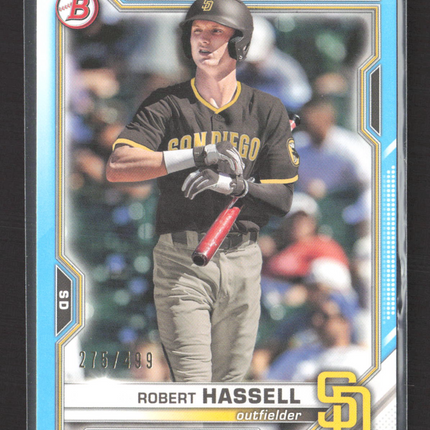2021 Bowman Draft Robert Hassell #BD-67 Sky Blue Paper 275/499