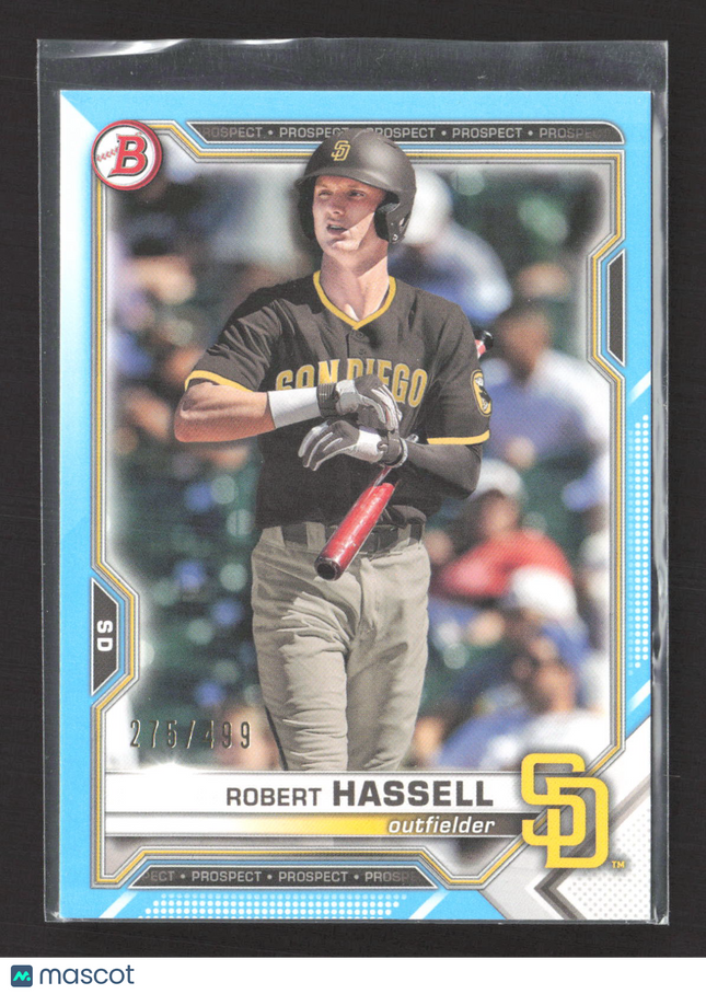 2021 Bowman Draft Robert Hassell #BD-67 Sky Blue Paper 275/499