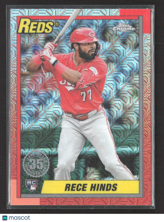 2025 Topps Chrome 1990 Topps Baseball Rece Hinds #T90C-17 Mega Box Mojo RC
