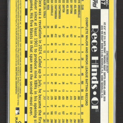 2025 Topps Chrome 1990 Topps Baseball Rece Hinds #T90C-17 Mega Box Mojo RC