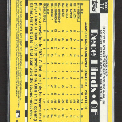 2025 Topps Chrome 1990 Topps Baseball Rece Hinds #T90C-17 Mega Box Mojo RC