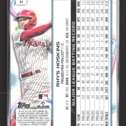 2023 Topps Chrome Cosmic Rhys Hoskins #34