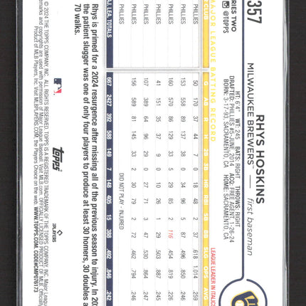 2024 Topps Series 2 Rhys Hoskins #357 rainbow foil