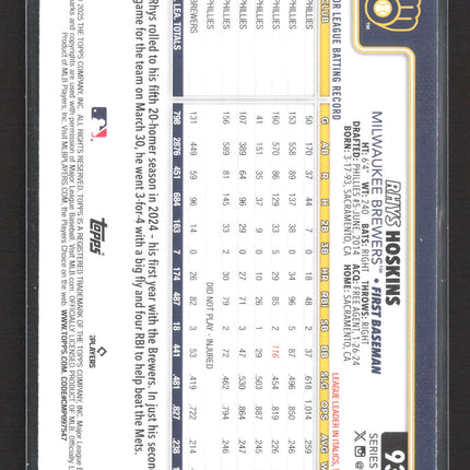 2025 Topps Series One Rhys Hoskins #93 Cactus