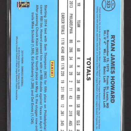 2014 Donruss Ryan Howard #323 Silver Holofoil 203/260