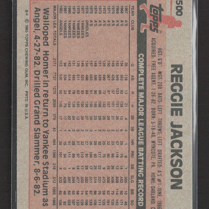 1983 Topps Reggie Jackson #500