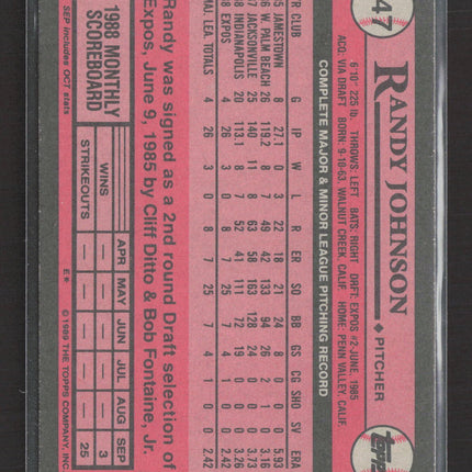 1989 Topps Randy Johnson #647